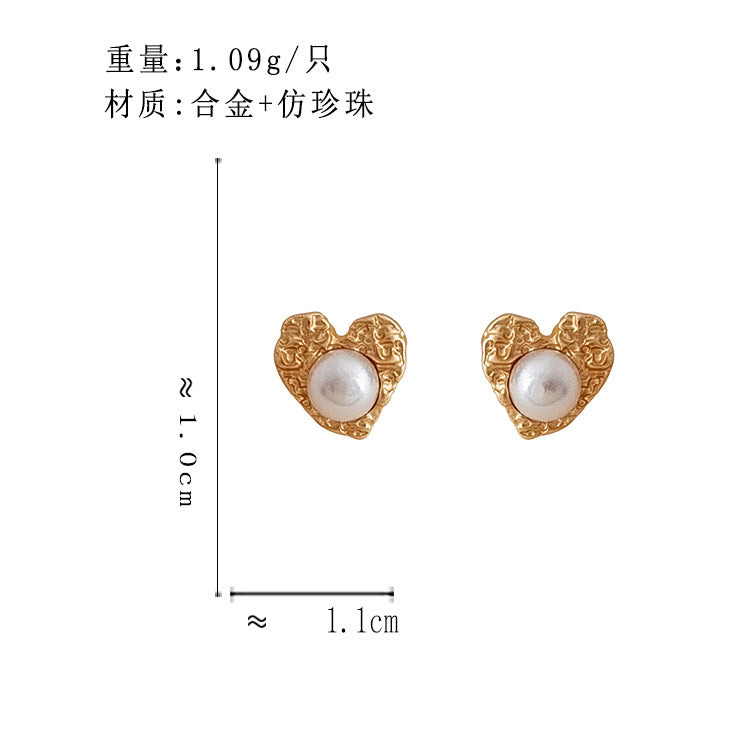 BD7412原創復古愛心珍珠設計S925銀針耳釘2023.12.08