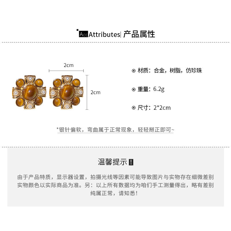 ED4098復古感vintage圓形人造珍珠耳環2024.12.10