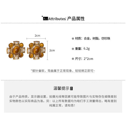 ED4098復古感vintage圓形人造珍珠耳環2024.12.10