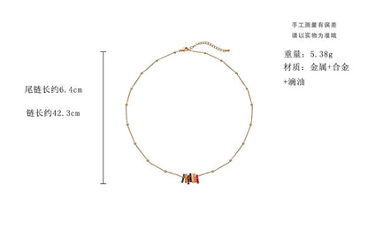 BH7487復古小眾撞色圓環設計項鍊2024.01.09