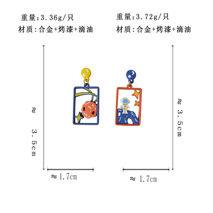 BO4763自主設計個性太空人S925銀針耳釘2023.10.03