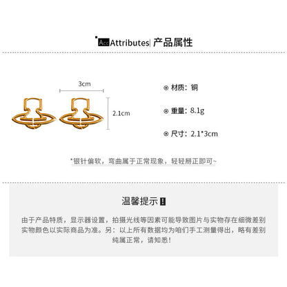 ED1272歐美百搭個性金屬土星耳環2024.12.03