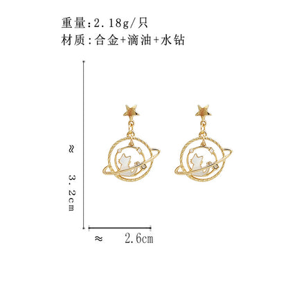 BM5630自主設計金屬風星球猫咪S925銀針耳釘2023.05.23