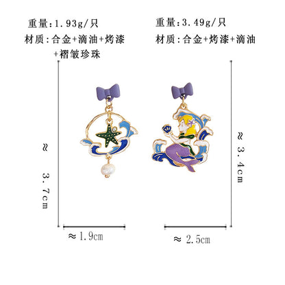 BK5427自主設計蝴蝶結美人魚S925銀針耳釘2023.07.07