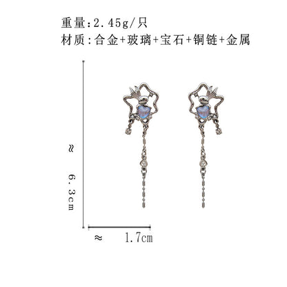 BJ7039原創設計鏈條小兔子愛心S925銀針耳釘2023.06.09