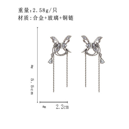 BH7468原創甜酷辣妹金屬感蝴蝶S925銀針耳釘2024.01.09