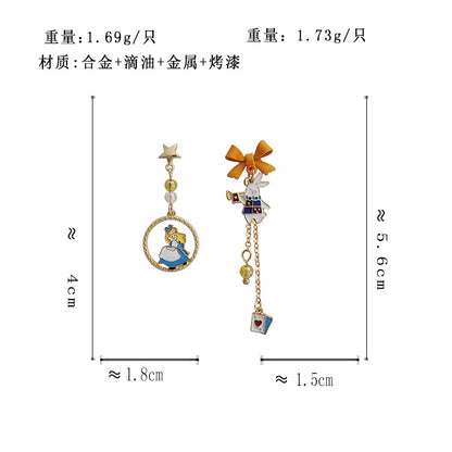 BJ5700小兔子不對稱長款愛麗絲S925銀針耳釘2023.06.13