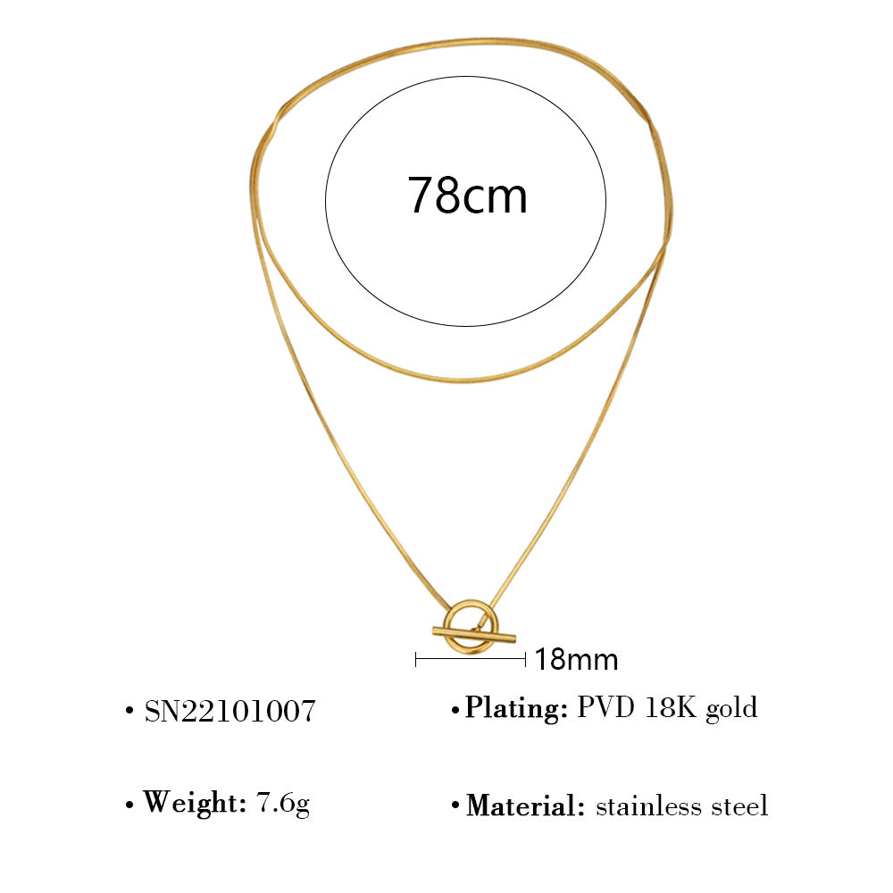 GJ2001歐美多層鈦鋼鎖骨鏈鍍18K金項鍊2024.06.07