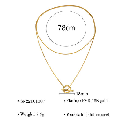 GJ2001歐美多層鈦鋼鎖骨鏈鍍18K金項鍊2024.06.07
