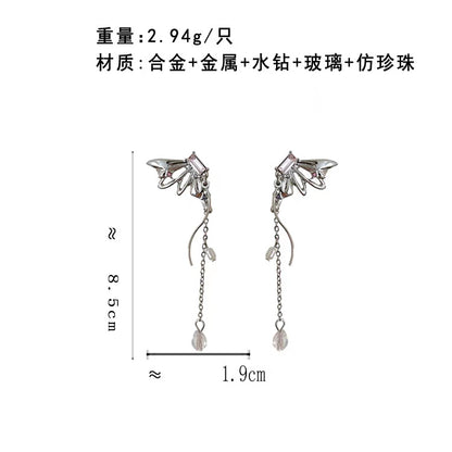 BJ7610氣質甜酷ins風原創蝴蝶S925銀針長款耳釘2024.06.07