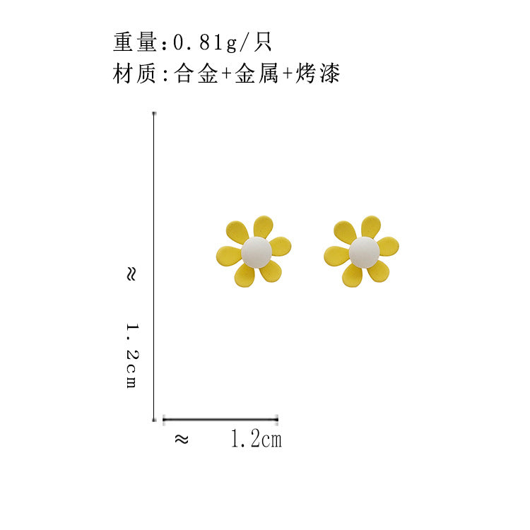 BJ7066簡約小清新黃色花朵耳釘2023.06.27