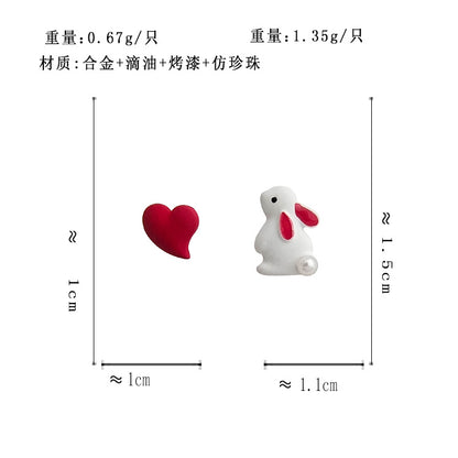 BA6118原創設計可愛小兔子愛心S925銀針耳釘2023.08.15