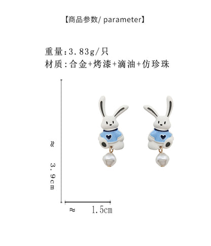 BS7217原創可愛氣質萌妹兔子S925銀針耳釘2023.09.26