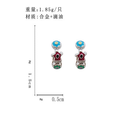 BJ7115創意個性小巧彩色小清新花朵耳扣2023.06.20