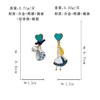 BM5285自主設計童話公主不對稱珍珠S925銀針耳環2023.05.19