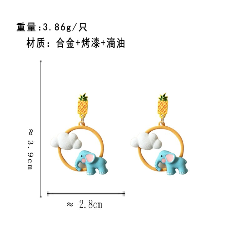 BN1604水果雲朵可愛小象S925銀針耳釘2023.11.10