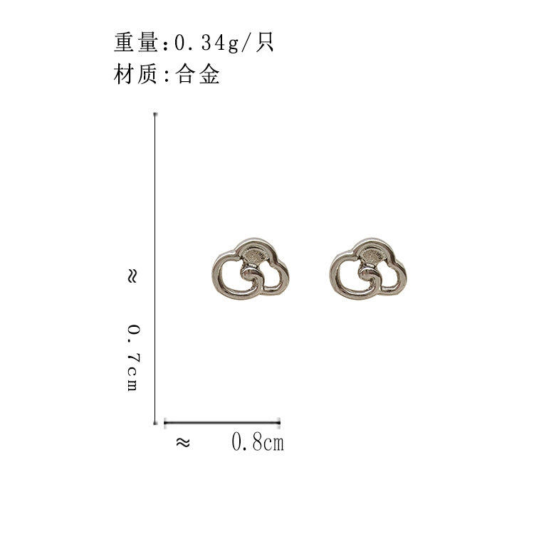 BJ6984法式小巧簡約鏤空雲朵造型S925銀針耳釘2023.06.09