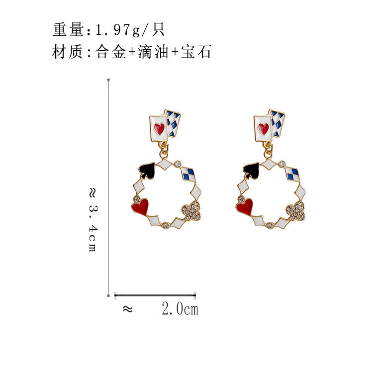 BD7437原創針個性創意黑桃梅花設計S925銀耳釘2023.12.22