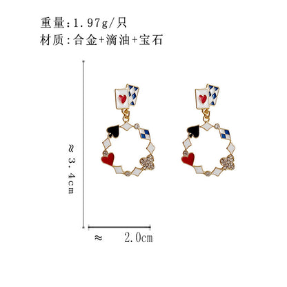 BD7437原創針個性創意黑桃梅花設計S925銀耳釘2023.12.22