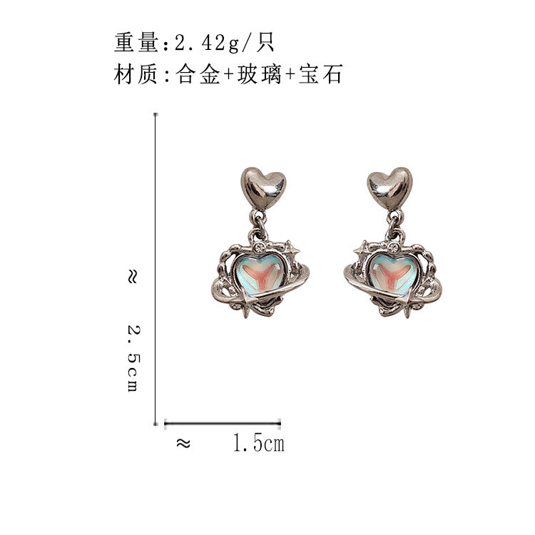 BJ7052原創設計個性環繞星球愛心S925銀針耳釘2023.06.20