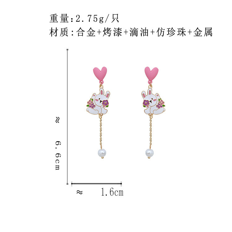 BJ7109原創設計萌趣可愛俏皮小兔子S925銀針耳釘2023.06.30