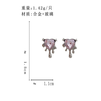 BM7017熔岩粉色愛心S925銀針耳釘2023.05.26