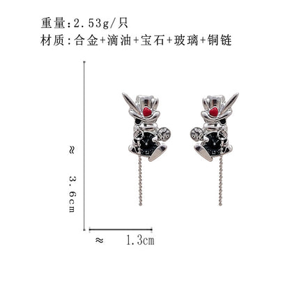 BD7381原創趣味個性兔子S925銀針耳釘2023.12.08