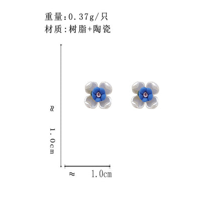 BM6977小清新撞色花朵S925銀針耳釘2023.05.26