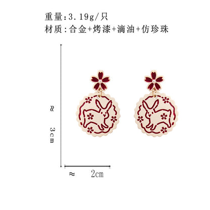 BM6492原創設計S925銀針花朵珍珠甜小動物耳釘2023.05.16