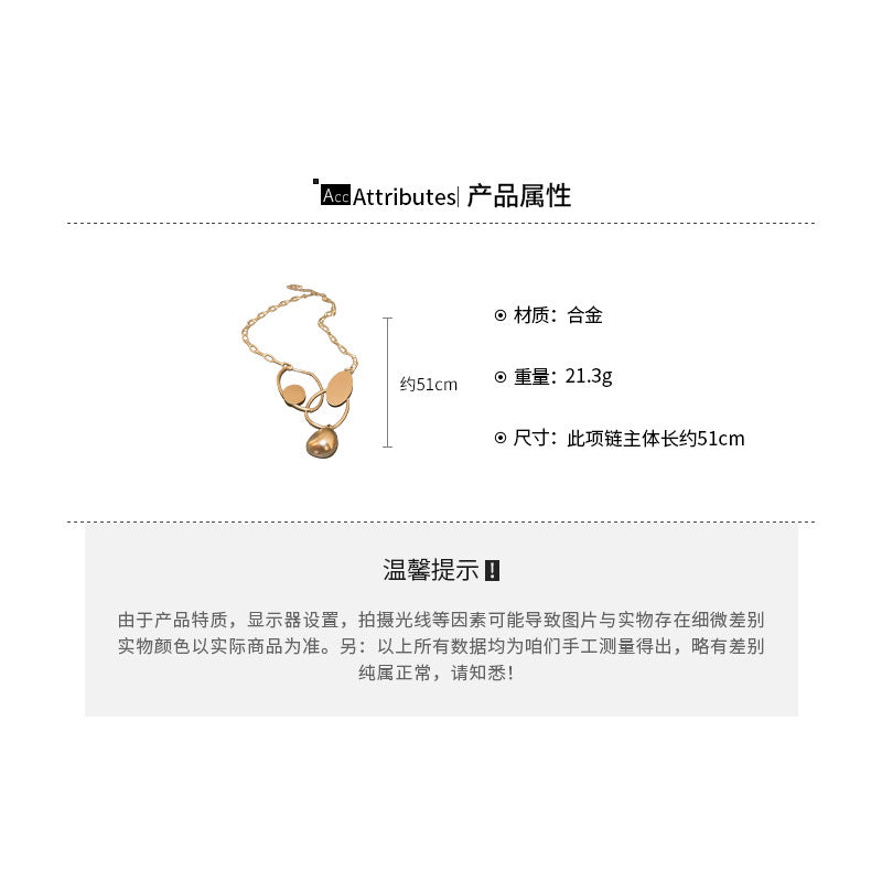 EM7725歐美簡約氣質橢形相交項鍊設計頸鏈2024.03.05