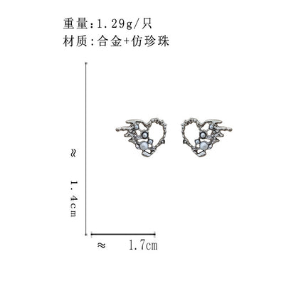 BM7001原創設計不規則鏤空珍珠愛心S925銀針耳釘2023.05.26