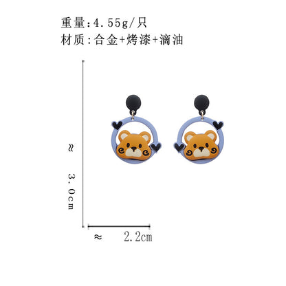 BJ7077原創設計卡通萌趣小熊S925銀針耳釘2023.06.23