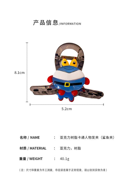 EA4075可愛少女亞克力卡通鯊魚夾2023.08.18